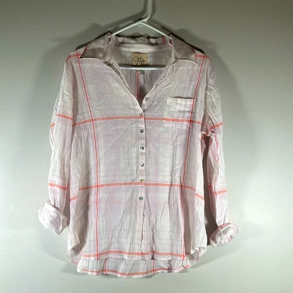 CHASER Classic long sleeve Button Down Shirt Madras size medium NWOT - Picture 2 of 5
